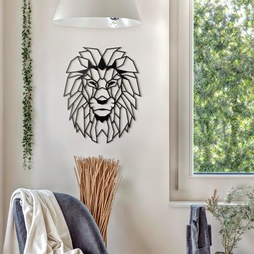 Lion Head Wall Art Sculpture - Metal Decor for Home
