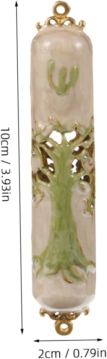 PRETYZOOM Mezuzah Door Ornament Scroll Metal Judaica Religious Decor