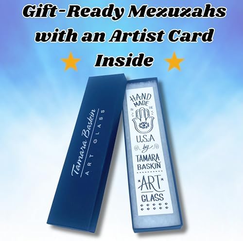 Sparkling Art Glass Mezuzah - Weatherproof and Easy Mount