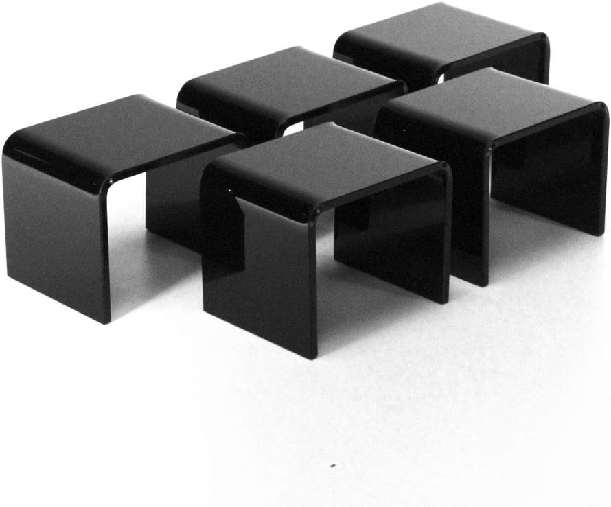 Mirart Acrylic Display Risers 2 Wide MultiPack 5 Black