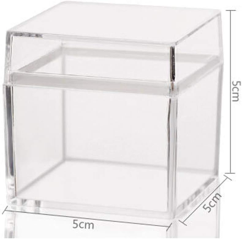 Angwang Clear Acrylic 5 Sided Jewelry Display Box Case Square Cube Props Box