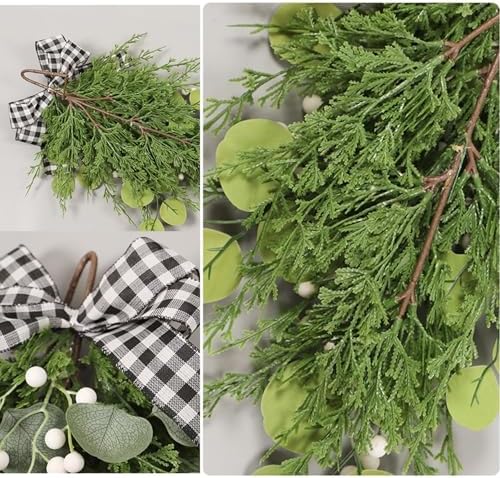 BestAlice 197 Inch Eucalyptus Swag with Bow Wall Hanging Decor