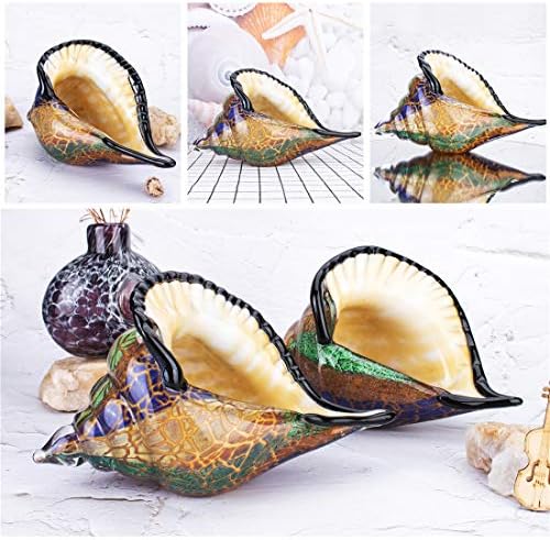 QFkris Glass Conch Figurine Unique Seashell Decor Crystal Home Accent