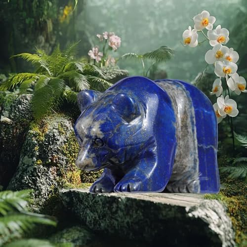 3 Inch Bear Figurine Hand Carved Lapis Lazuli Home Decor
