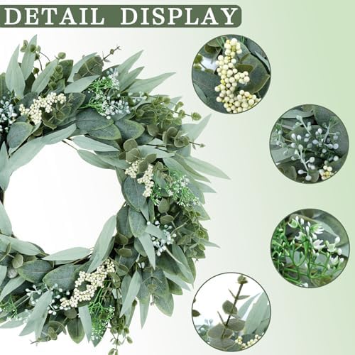 Eucalyptus Wreath 22 Inch Artificial Front Door Decor