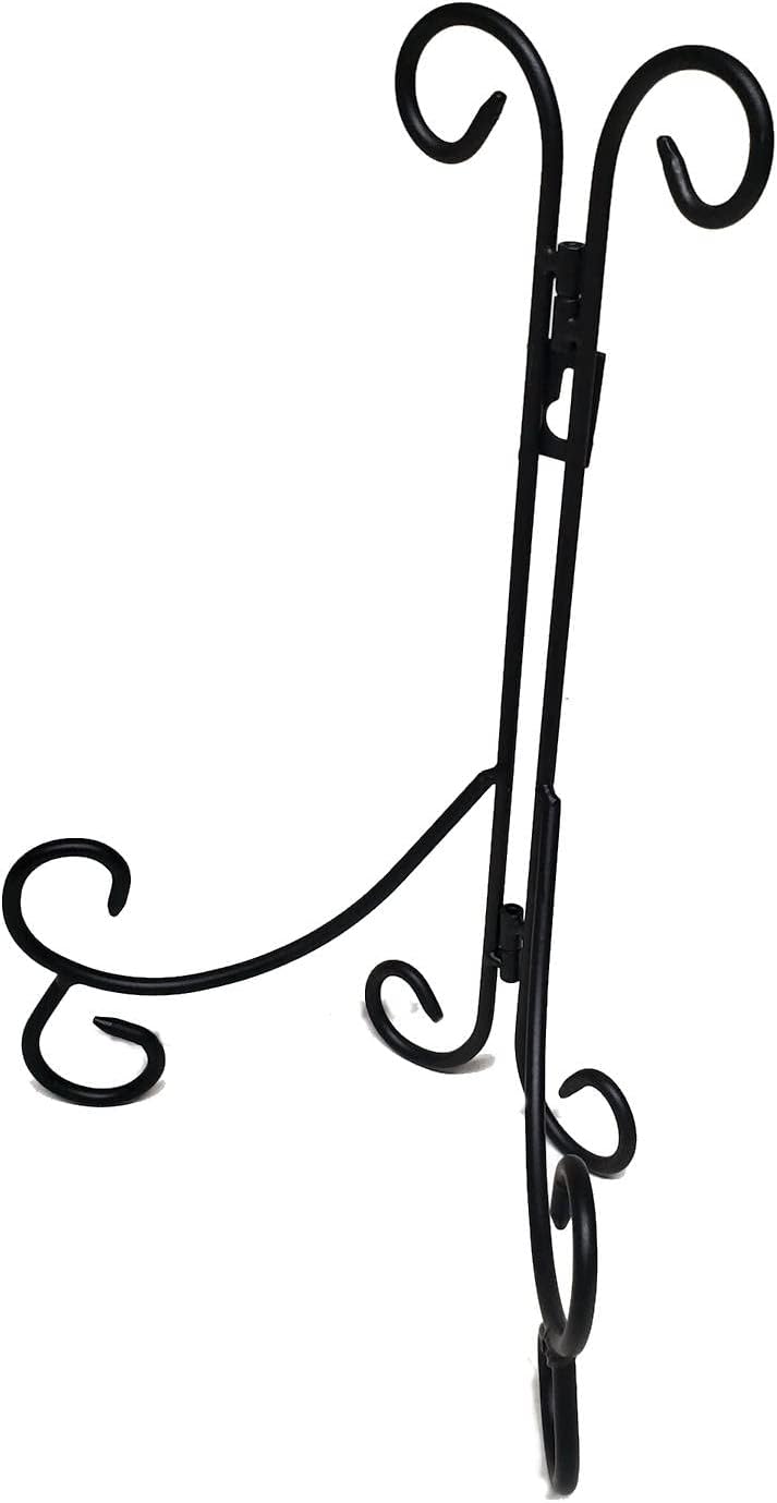 May Decorative Black Wrought Iron 12 Inch Plate Stand Easel