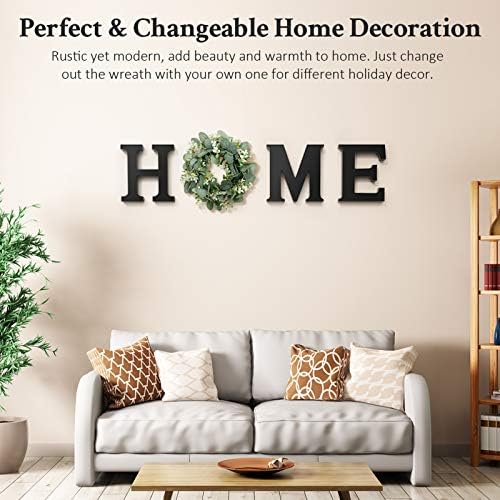 Wooden Home Sign with Wreath Wall Decor