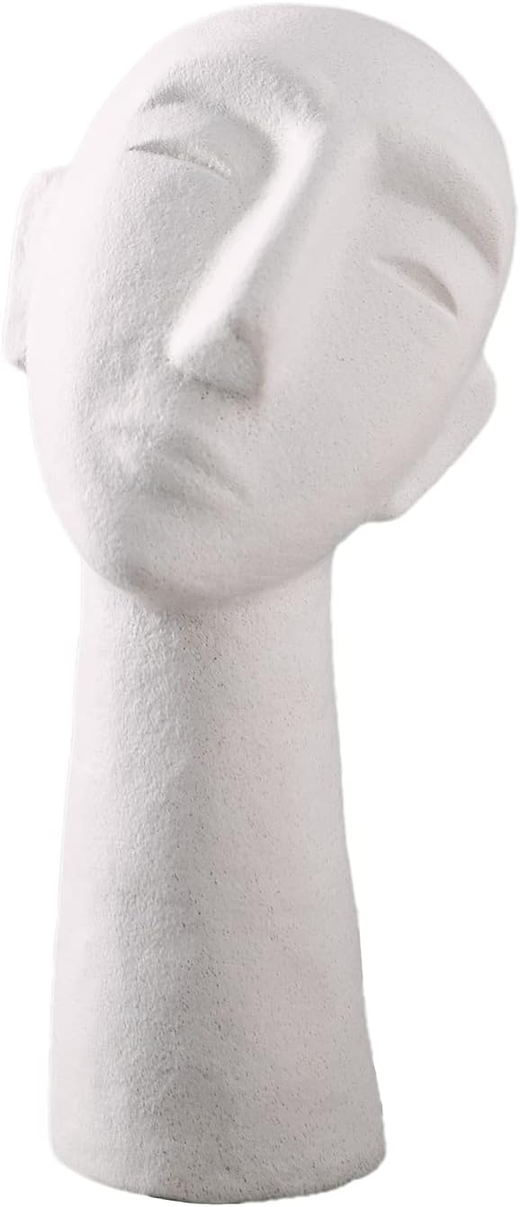 Abstract Ceramic Head Sculpture 14 Inch Home Decor