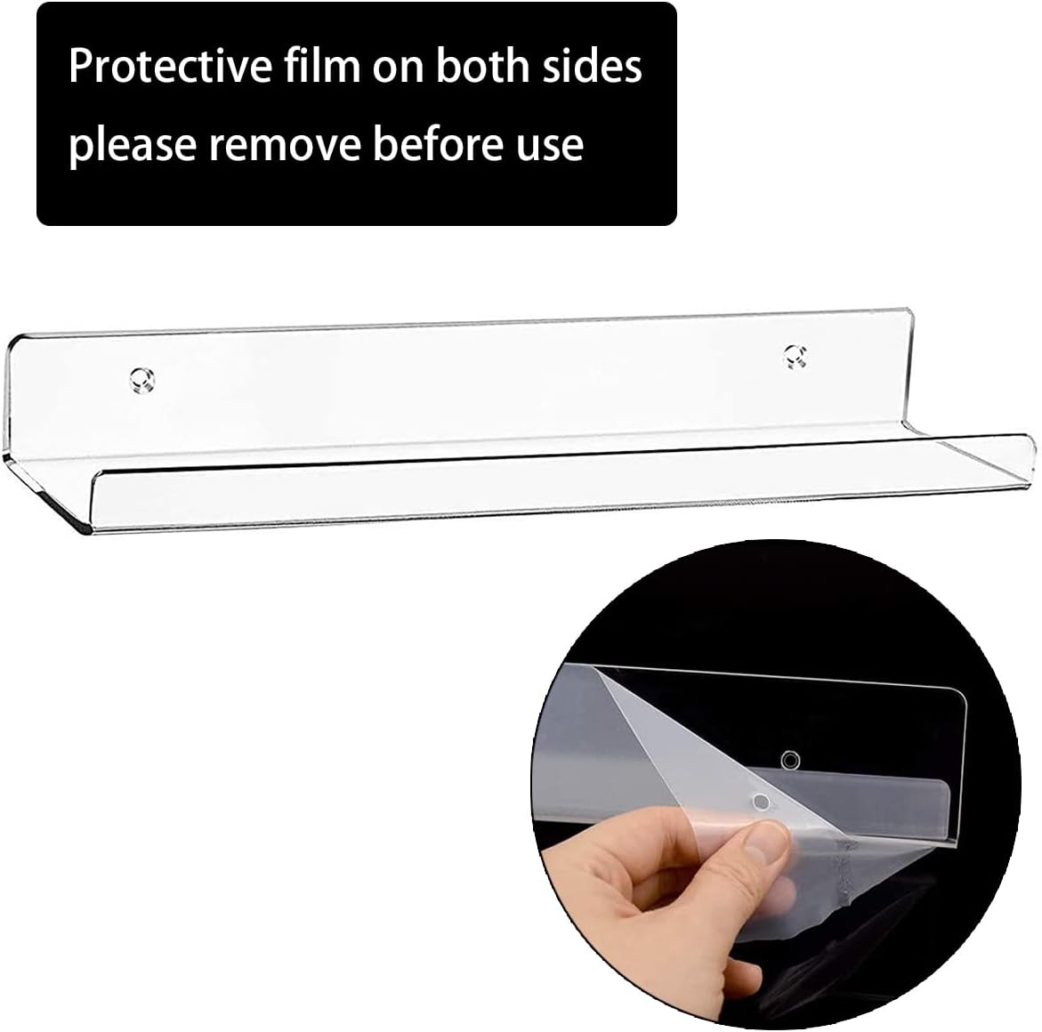 Cerpourt Clear Floating Shelf Set 2 Pack