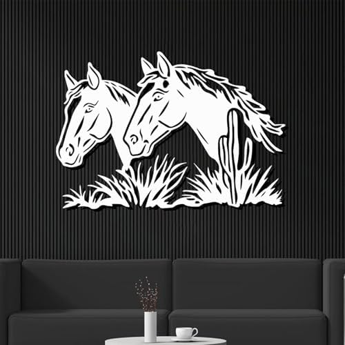 ENJOYOO Metal Horse Wall Art Sculpture 24x16in