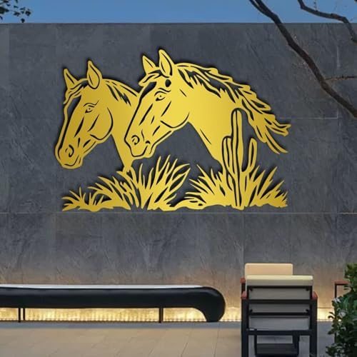 ENJOYOO Metal Horse Wall Art Sculpture 24x16in