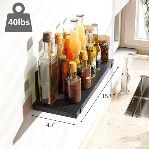 Fixwal Floating Shelves Set of 5 Black Wall Shelves