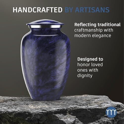 Modern Memorials Cremation Urn - Purple Marble Finish