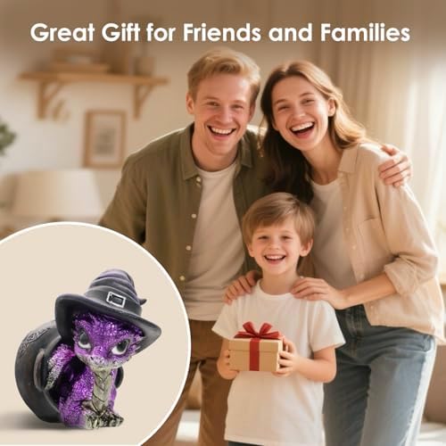 Mini Purple Dragon Figurine - Fantasy Decor Statue