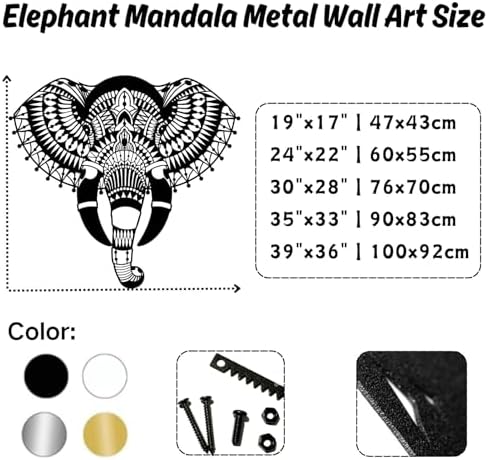 OZF Elephant Mandala Metal Wall Art