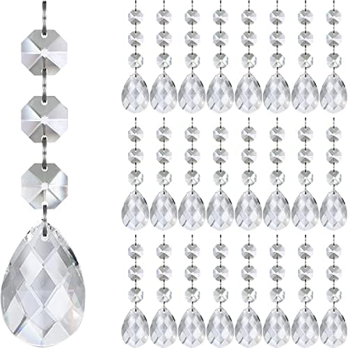 Jishi 30pk Crystal Teardrop Ornaments for Christmas Tree