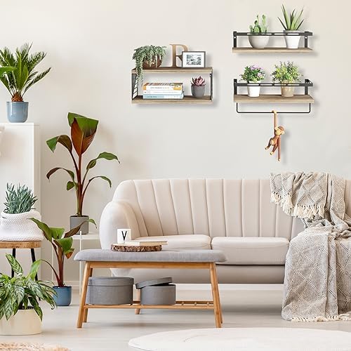 Fixwal 31 Floating Wall Shelf with Towel Bar