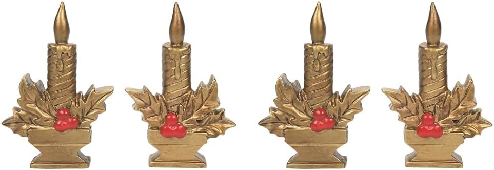 Department 56 Golden Christmas Candle Greetings Figurine Set
