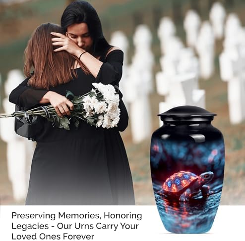 Elegant Blue Turtle Cremation Urn 10 Inch Set of 1