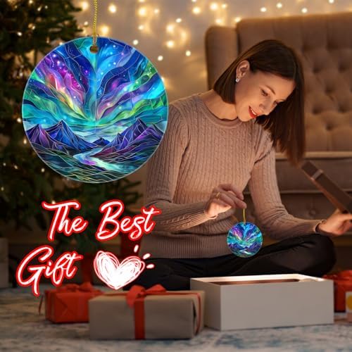 Northern Lights Christmas Tree Decorations Ceramic Ornament