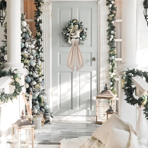2 Pack Burlap Wreath Sashes for Front Door and Porch