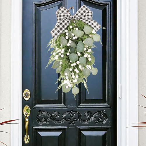 BestAlice 197 Inch Eucalyptus Swag with Bow Wall Hanging Decor