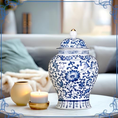 Small Blue Ceramic Cremation Urn for Adult Ashes Decoration