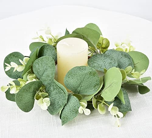 LSKYTOP 2 Pcs Eucalyptus Wreath for Kitchen Cabinet Decor