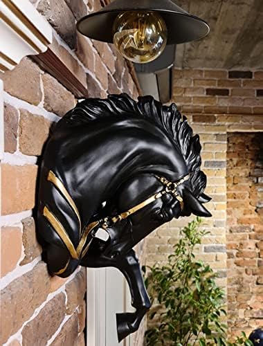Large Horse Wall Sculpture 48cm Black