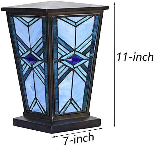 Bieye Blue Stained Glass Cremation Urn 7x11 Inch