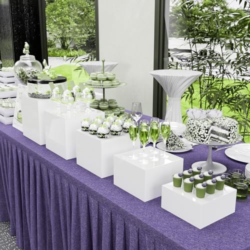 Extra Large White Acrylic Buffet Riser Set of 5