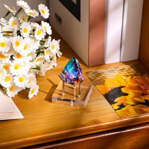 Weysat 4 Pack Clear Acrylic Display Stands with 3 Pegs