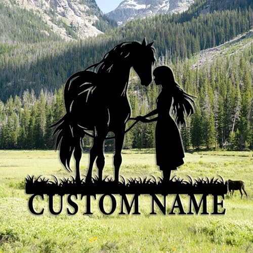 Gotstorms Customizable Horse Silhouette Wall Art with Name Plate
