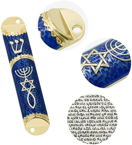 MrMrKura Blue Mezuzah with Scroll for Door Frame