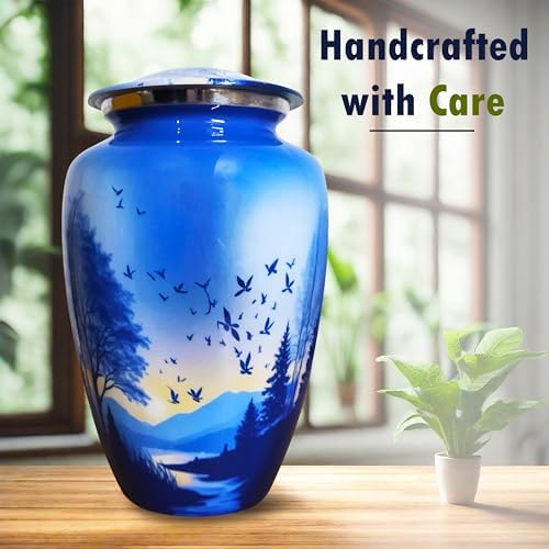 Artsymade Heaven Scenery Cremation Urn for Adult - Blue