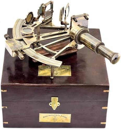 Antique German Brass Sextant Nautical Decor