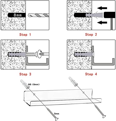 Cerpourt Clear Floating Shelf Set 2 Pack