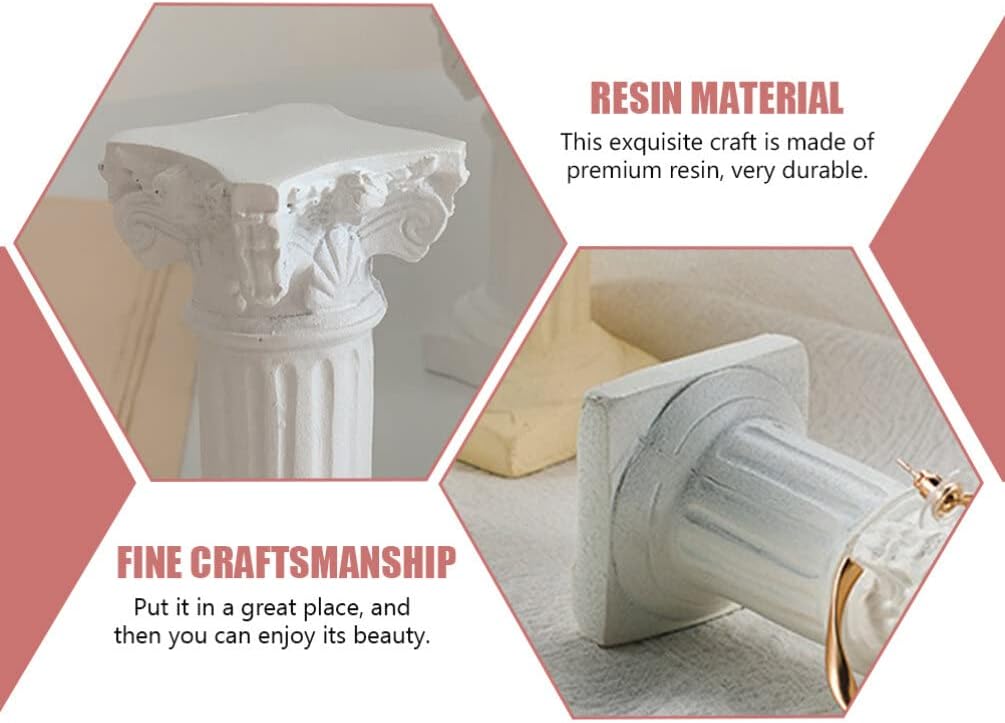 Generic Roman Pillars Mini White Resin Figurine Wedding Table Decoration