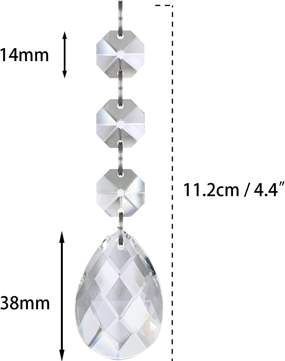 Jishi 30pk Crystal Teardrop Ornaments for Christmas Tree