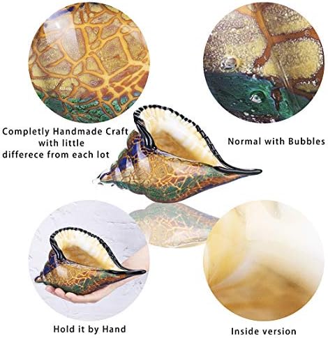 QFkris Glass Conch Figurine Unique Seashell Decor Crystal Home Accent