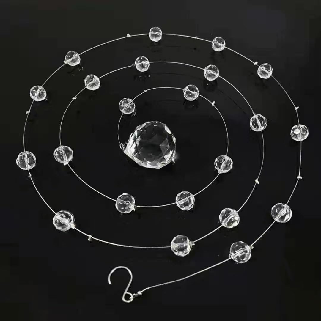 Crystal Beaded String Garland with 5 Strands 33 Feet Each