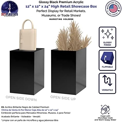 Glossy Black Acrylic 24 Inch Display Stand