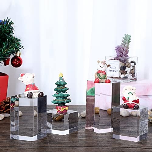 Hipiwe 4PCS Clear Acrylic Display Risers Stand