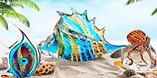 EUSTUMA Hand Blown Glass Conch Figurine Ornament
