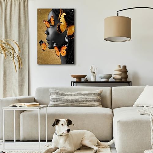 Epic Art Monochrome Golden Butterfly 1 Acrylic Wall Art 24x36