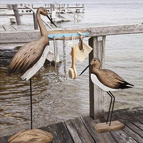 Rustic Wood Crane Nautical Decor Accent