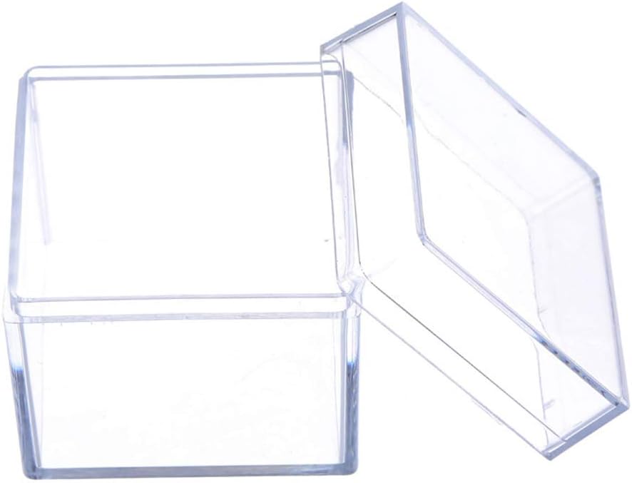 Angwang Clear Acrylic 5 Sided Jewelry Display Box Case Square Cube Props Box