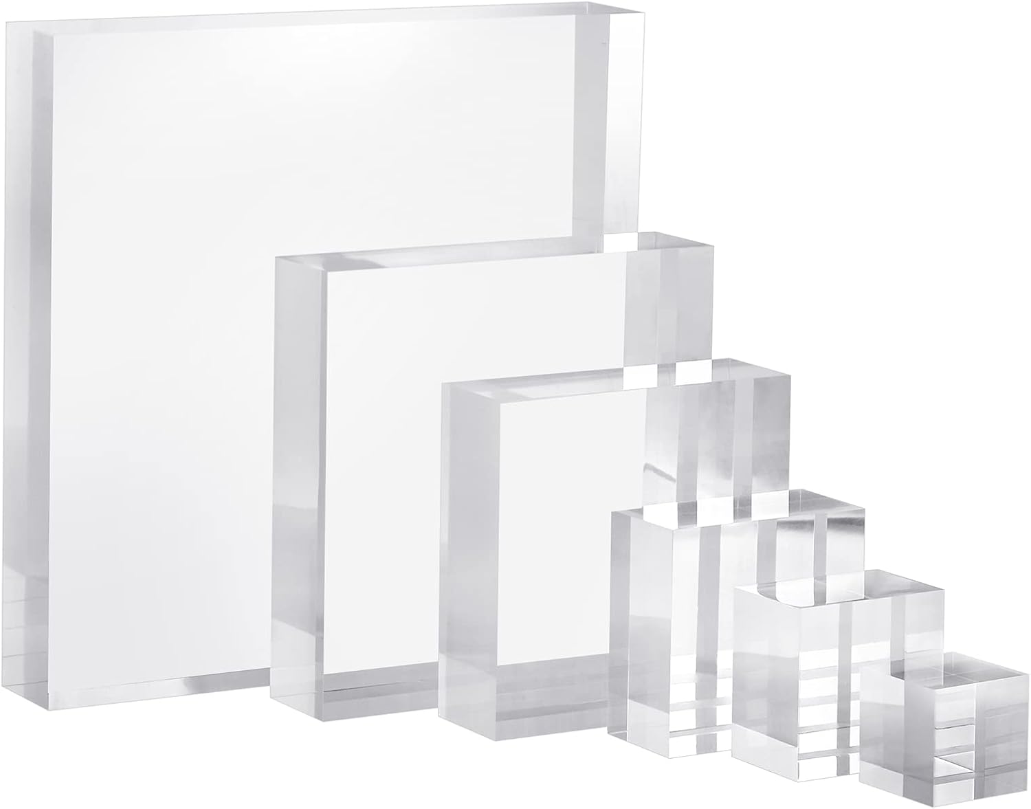 CiaoHER 2in Acrylic Cube Display Stand 9x9 Clear Solid Base