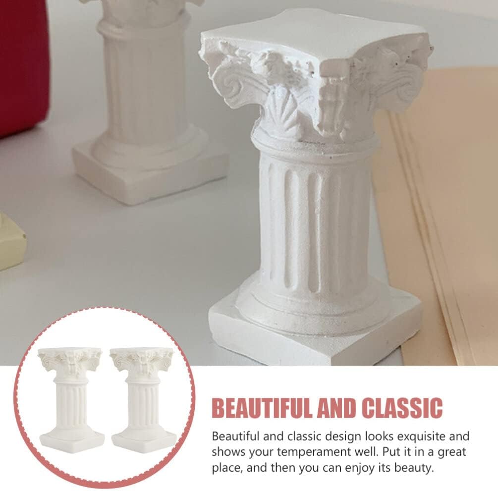 Generic Roman Pillars Mini White Resin Figurine Wedding Table Decoration