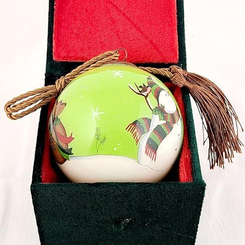 Snowman Feeding Birds LiBien Glass Collectible